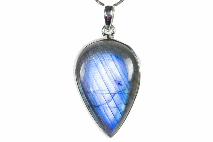 Brilliant Blue Labradorite Pendant with Chain #353913